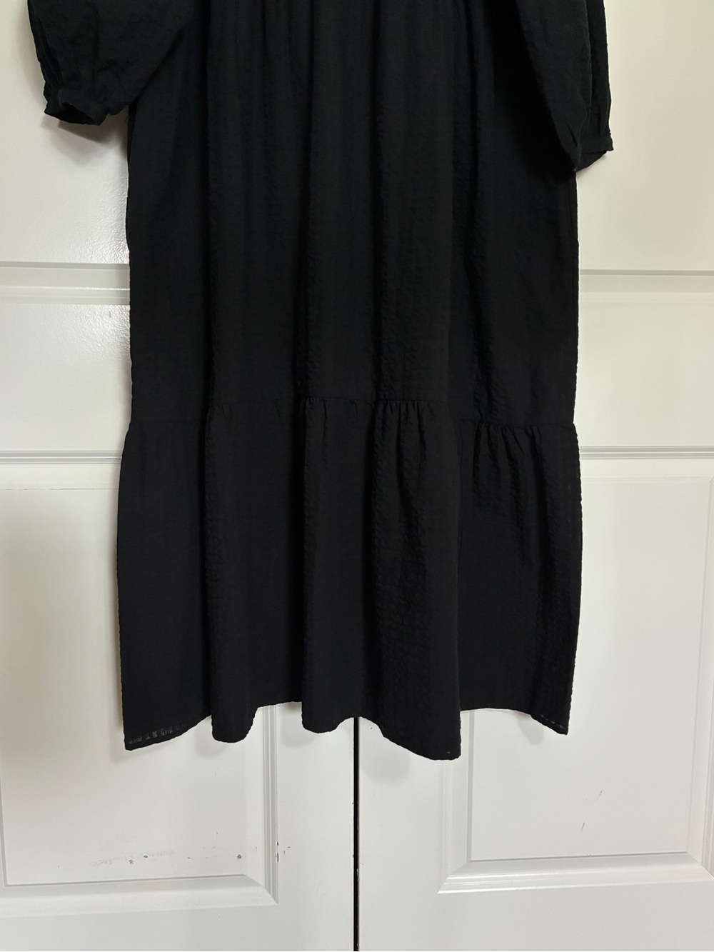 Old Navy Black Dress Button-Front 3/4 Sleeve Lightweight Comfortable NWT 3X - Picture 10 of 13